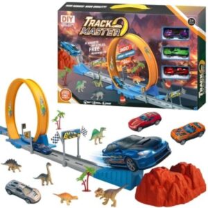 Pista Dino 249. Trae 3 autos y accesorios , con loop 360°