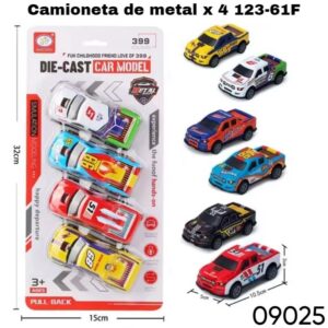 Camioneta set x 4 de metal 123-61F