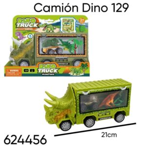 Camion Dino 129 con estuche tranportador. Trae 1 auto, 1 dino y acces (624456)