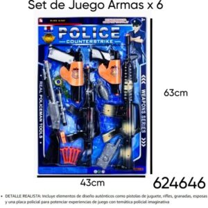 Set Armas x6 con accesorios ( 624646) 43cm x 63cm