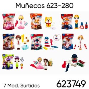 Muñecos con accesorios bolsa 623-280 , 7 modelos (623749) Bolsa 22cm x 15cm