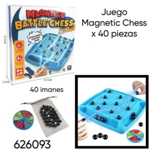 Juego de estrategia. Ajedrez Magnetico x 40 imanes (626093) Misma dinanica del Magnetismo
