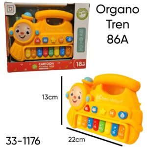 Organo tren musical con sonido de animales y notas 86A