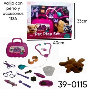 Valija con perro y accesorios de veterinaria 113A