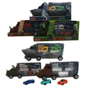 Camion transportador animal con autitos 8866