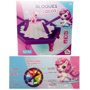 Juego de equilibrio bloques locos pony 77735.El objetivo es que no se caiga el pony