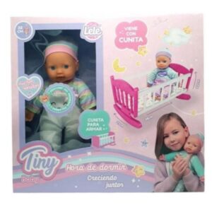 Bebe 32cm Hora de dormir con cuna y sonidos
