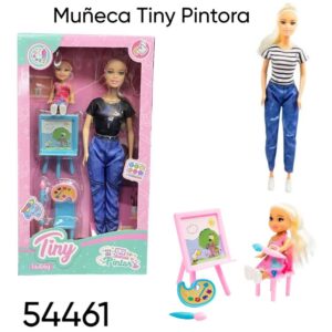 Muñeca Tiny Pintora con hermanita (54461)