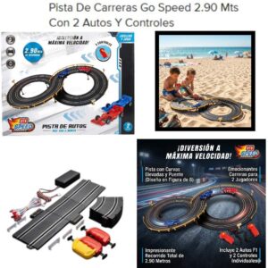 Pista 79373 Go. Tamaño 83cm x 48cm x 10cm , 2.90 mts de recorrido . Tipo scaletric