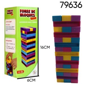 Torre apilable de bloques plasticos 16cm alt. 79636