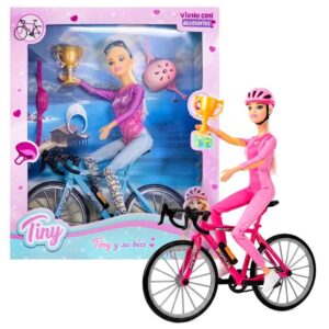 Muñeca Tiny con bici , copa y accesorios 79718