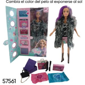 Muñeca Tiny 79726 Cambia el pelo de color. Con accesorios sorpresa