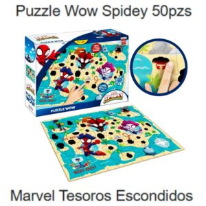 Rompecabezas Wow Spidey. 50 piezas Tamaño armado 55cm x 40cm. Frota y descubre los tesoros.