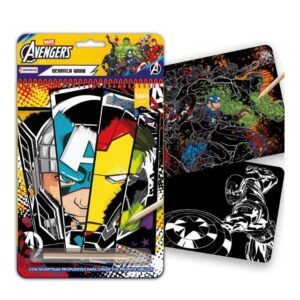Scratch Wow Avengers ex. Contiene 12 láminas para revelar