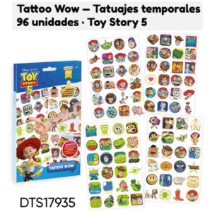 Tatto wow Toy Story. Contiene 4 planchas de tattoo ( 2 clásicas, 1 glow y 1 metalizada)
