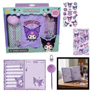 Diario Secreto Kuromi . Trae lapicera y 2 láminas de sticker