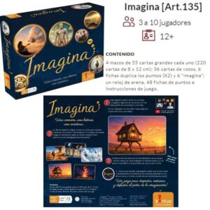 Juego de naipes grande Imagina. Juego para dar pistas/ contar o inventar historias.