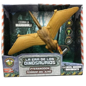 Dinosaurio 25 cm con luz,sonido cuando le moves las alas.Caja 32.5x29cm