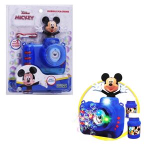 Burbujero Mickey.Con mecanismo para activar luz, melodías y burbujas.(trae 2 frascos de solucion)