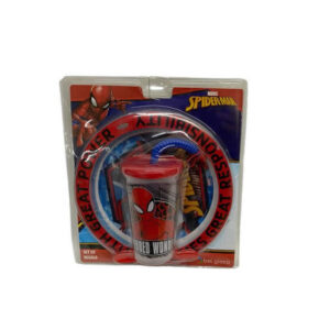 Plato playo c/ vaso sport de Spiderman.Medida:27cm x 30cm