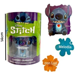 Stitch llavero grabador, con luz y sonido