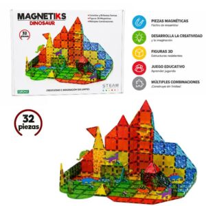 Bloque magneticos x 32 piezas. Magnetiks Dinosaur 3073
