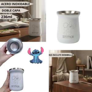 Mate Stitch blanco acero inox. doble cara, 236ml