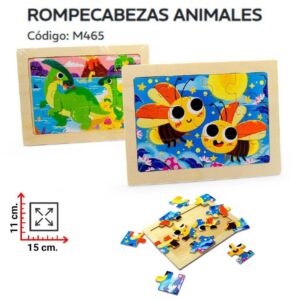 Rompecabezas 12 piezas madera 15cm x 10cm