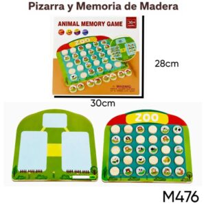 Pizarra borrable y encastre zoo madera. Trae fibra con borrador  (M476)