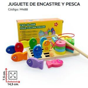 Juego pesca. Encastre y pesca madera