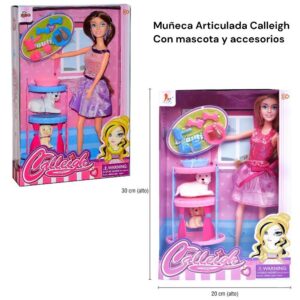 Muñeca con mascota y accesorios Calleigh