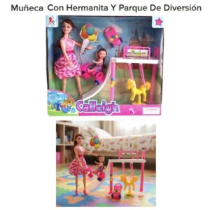 Muñeca con hermanita en el parque (Tobogan con caballito) Calleigh