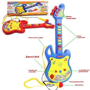 Guitarra electronica con microfono y musica. Caja 719