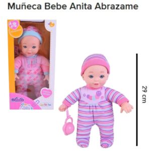 Bebe 29cm Anita abrazame. Cuerpo de tela, manitos y carita de goma