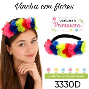 Vincha con flores (3330D)