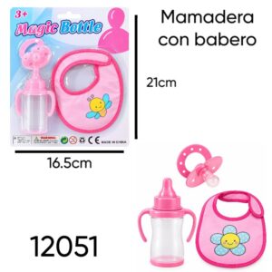 Mamadera con babero y chupete 514