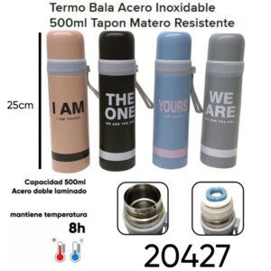 Termo 500ml Frases 276  Tapón matero. (20427)