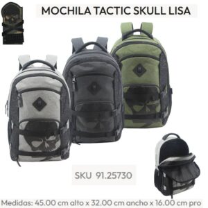 Mochila 18 pulgadas Tactic Skull lisa 309