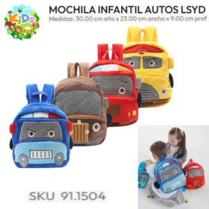 Mochila peluche 10 pulgadas Auto