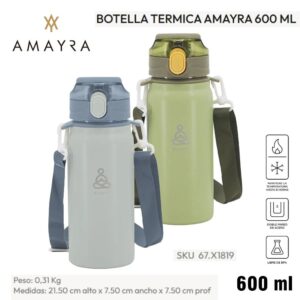 Botella termica 600ml Amayra Gris 911 (67.x1819)