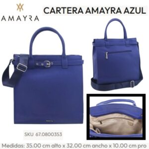 Cartera Amayra Azul 536. Trae bolsa de friselina