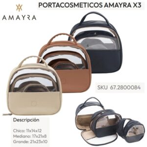Portacosmetico x 3 Amayra