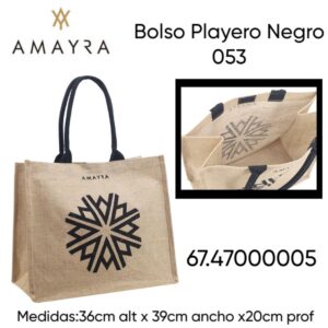 Bolso Playero Negro 053