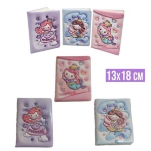 Diario/cuaderno  puff sirenita 13cm x 18cm