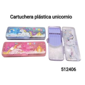 Cartuchera plastica unicornio con separador