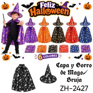 Gorro y capa bruja/ mago (ZH-2427)