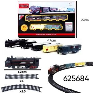 Tren caja 8235 usa 2 pilas AA no incluidas. 19 piezas.