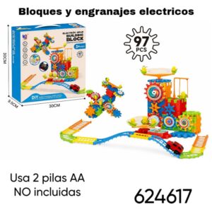 Bloques y engranajes electr. x 97 piezas. (624617)