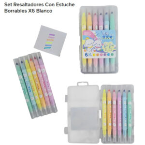 Marcador resaltador con corrector x 6