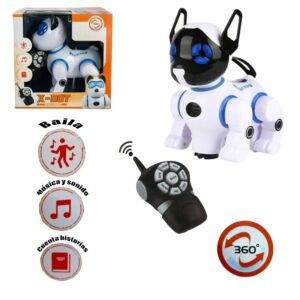 Perro robot a radio control. Baila, Cuenta cuentos, musica y sonidos. Gira 360°